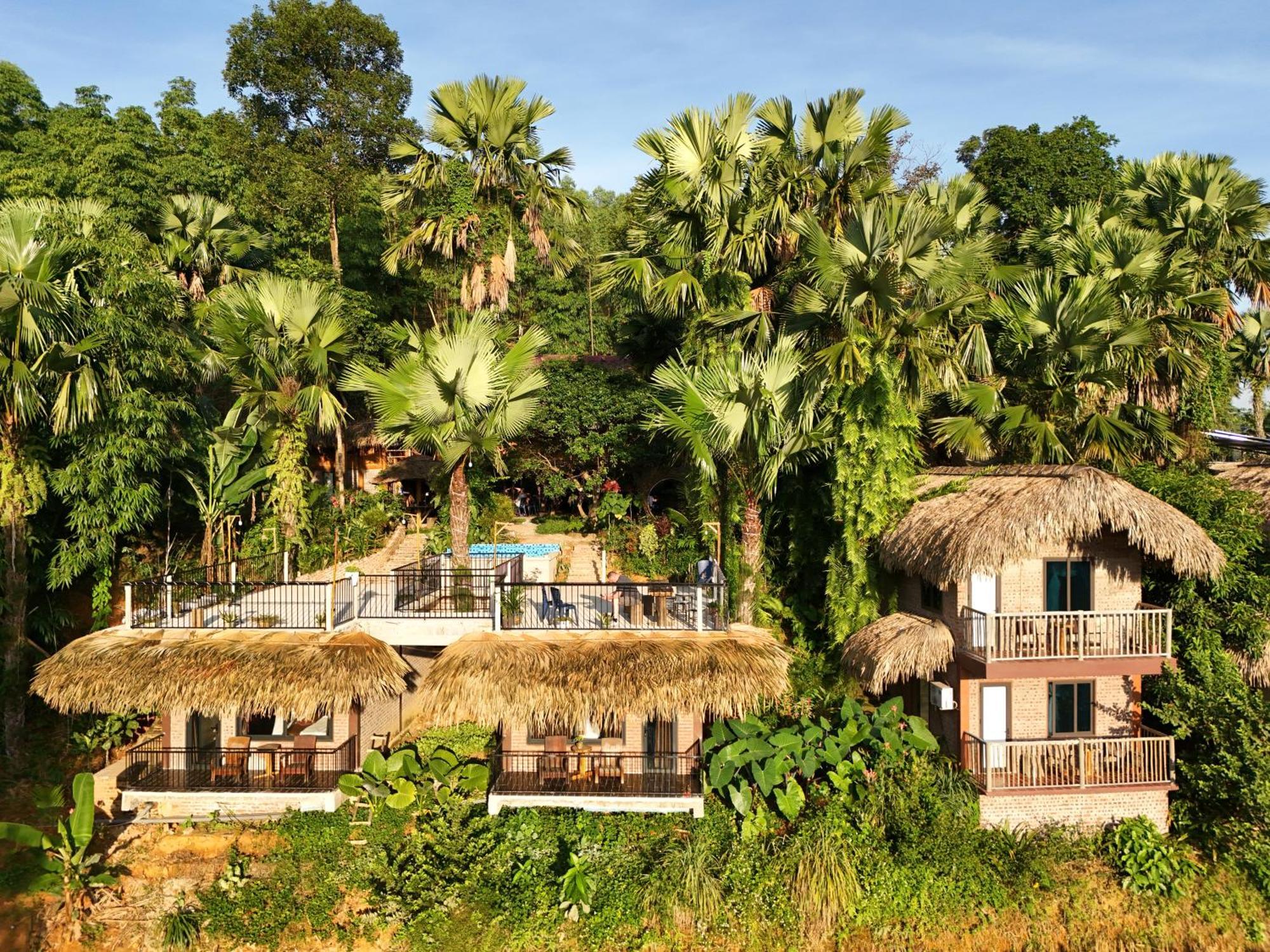 Vu Linh Palm House Homestay - Bungalow イエンバイ エクステリア 写真